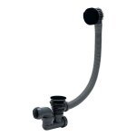 Wirquin vidage baignoire � c�ble 700mm siphon orientable clapet abs - noir mat