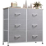 Wlive commode tissu pour chambre double 6 tiroirs tour rangement bacs tissu pour placard salon couloir ...