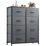 Wlive commode tissu pour chambre haute 8 tiroirs tour rangement bacs tissu double pour placard salon ...