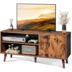 Wlive meuble tv - table tl jusqu 55 avec rangement console bois pour salon & chambre style industriel ...