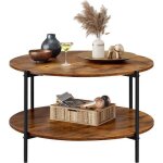 Wlive table basse ronde 326 - Étagère ouverte table 2 niveaux style industriel pour salon chambre bureau ... Wlive table basse ronde 326 - Étagère ouverte table 2 niveaux style industriel pour salon chambre bureau ...