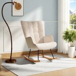 Woedvjn fauteuil à bascule fauteuil à oreilles rembourré rocking chair chaise à bascule bois massif métal ... Woedvjn fauteuil à bascule fauteuil à oreilles rembourré rocking chair chaise à bascule bois massif métal ...