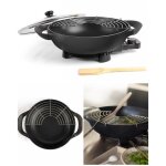 Wok lectrique - noir - 1500w - revtement antiadhsif - 4 l -  335 cm