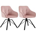 Woltu lot de 2 chaises pivotante � 360�chaise salle � manger en velours fauteuil scandinave pieds en ...