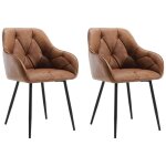 Woltu lot de 2 chaises de salle  manger chaise de cuisine rembourre en simili cuir vintage pieds en ...