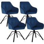 Woltu lot de 4 chaises pivotante � 360�chaise salle � manger en velours fauteuil scandinave pieds en ...