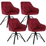 Woltu lot de 4 chaises pivotante � 360�chaise salle � manger en velours fauteuil scandinave pieds en ...