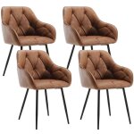 Woltu lot de 4 chaises de salle  manger chaise de cuisine rembourre en simili cuir vintage pieds en ...