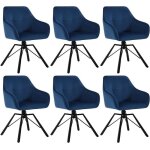 Woltu lot de 6 chaises pivotante � 360�chaise salle � manger en velours fauteuil scandinave pieds en ...