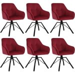 Woltu lot de 6 chaises pivotante � 360�chaise salle � manger en velours fauteuil scandinave pieds en ...