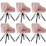 Woltu lot de 6 chaises pivotante � 360�chaise salle � manger en velours fauteuil scandinave pieds en ...