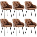 Woltu lot de 6 chaises de salle  manger chaise de cuisine rembourre en simili cuir vintage pieds en ...