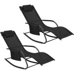 Woltu bain de soleil jardin exterieur lot de 2 chaise longue jardin fauteuil � bascule transat de jardin ...