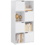 Woltu biblioth�que �tag�re meuble de rangement 8 cubes de rangement 4 portes en bois ding�nierie 60x30x120cm ...