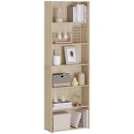 Woltu bibliothque salon tagre ouverte  6 niveaux meuble chambre 60x180x235 cm chne clair w0att0648 ...