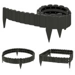 Woltu bordure de jardin flexible clture de pelouse dcorative en bois palissade de jardin extrieur ...