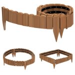 Woltu bordure de jardin flexible clture de pelouse dcorative en bois palissade de jardin extrieur ...