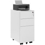 Woltu caisson de bureau mobile en mtal armoire documents sur roulettes 3 tiroirs verrouillables 30x45x60cm ...