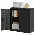 Woltu caisson bureau verrouillable armoire bureau m�tallique avec �tag�re r�glable 90x40x92cm noir w0att0597 ...