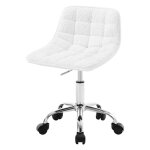 Woltu chaise bureau en chenille tabouret coiffeuse pivotante avec dossier rglable en hauteur blanc w0att0805 ...