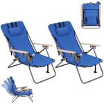 Woltu chaise camping pliante lot de 2 chaise longue portable chaise de plage appui - t�te amovible tissu ...