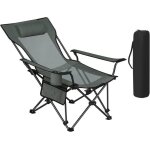 Woltu chaise camping pliante fauteuil de p�che l�ger et portable dossier r�glable appui - t�te gris w0ett0167 ...