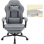 Woltu chaise gaming fauteuil gaming coussin  ressorts ensachs support lombaire tissu maille gris w0att0614 ...
