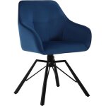 Woltu chaise pivotante � 360�chaise salle � manger en velours fauteuil scandinavepieds en m�tal bleu ...