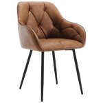 Woltu chaise de salle  manger chaise de cuisine rembourre en simili cuir vintage pieds en mtal marron ...