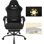 Woltu fauteuil gaming coussin � ressorts soutien lombaire massant chaise tissu maille noir + blanc w0att0607 ...
