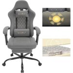 Woltu fauteuil gaming coussin � ressorts soutien lombaire massant chaise tissu technique gris + jaune ...