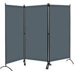 Woltu paravent s�paration de pi�ce protection visuelle autonome en 3 parties cadre m�tallique 255x182cm ...