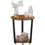 Woltu table basse ronde table dappoint bout de canapé chevet en bois composé et en métal marron rustique ... Woltu table basse ronde table dappoint bout de canapé chevet en bois composé et en métal marron rustique ...
