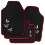 Woltu tapis voiture universel tapis de voiture en tissu 4 pices papillon rouge et noir w0uett0379