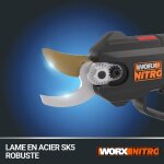 Worx - wg330e. 9 - nitro - cisaille / secateur sans fil brushless 20v - (livree sans batterie ni chargeur) ...