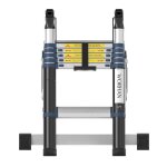 Worhan echelle 3. 8m tlescopique aluminium anodis modulable pliable polyvalente escabeau solide 380cm ...