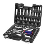 Coffret de douilles - workpro - 108 pices - acier cr - v - cls  cliquet 1 / 2 et 1 / 4 - usage polyvalent ...