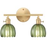 Wottes 1 x applique murale 2 ttes vintage luminaire lampe murale industrielle abat - jour en verre vert ...
