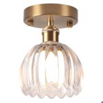 Wottes 1 x plafonnier en transparent verre lustre moderne abat - jour en cr�ativit� fleur lampe plafond ...