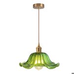 Wottes 1 x suspension avec abat - jour en verre en forme de fleur style industriel vintage lustre lampe ...