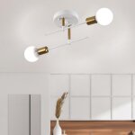 Wottes 1pcs lustre plafonnier / applique murale industriel 2 t�tes e27 lampe de plafond r�tro vintage ...