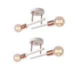 Wottes lot de 2 plafonnier rétro industrielle luminaire 2 têtes e27 applique murale scandinave blanc ... Wottes lot de 2 plafonnier rétro industrielle luminaire 2 têtes e27 applique murale scandinave blanc ...