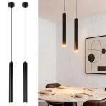 Wottes lot de 2 suspension led moderne noir �3 * 30cm r�glable lustre plafonnier suspension pour salon ...