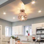 Wottes 20cm plafonnier en cristal dor moderne - e27 led mini lustre lampe 1pcs pour cuisine salle  ...