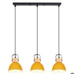 Wottes 3 lampes suspension luminaire industrielle lustre barre plafonnier en fer et bois r�tro design ...
