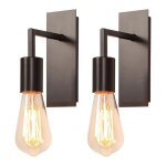 Wottes applique murale 2pcs luminaire vintage e27 spot mural design rtro noir clairage intrieur salle ...