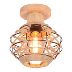 Wottes 1 x plafonnier industrielle en métal cage carré lustre abat - jour fer et corde de chanvre luminaire ... Wottes 1 x plafonnier industrielle en métal cage carré lustre abat - jour fer et corde de chanvre luminaire ...
