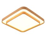 Wottes led plafonnier en bois 45w - luminaire moderne plafond carr en bois pour couloir cuisine chambre ...