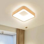 Wottes led plafonnier en bois - luminaire moderne plafond carr en bois pour couloir cuisine chambre ...