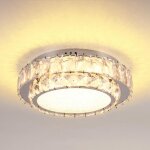 Wottes led plafonnier cristal moderne - design double rond lampe plafond luminaire - pour salon cuisine ...